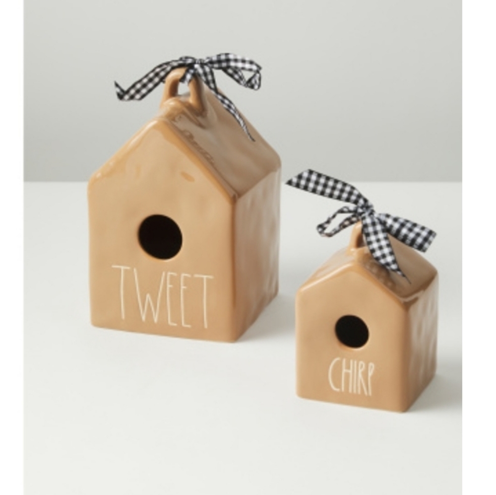 RAE DUNN TWEET AND CHIRP BIRD HOUSES